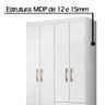 Guarda Roupa Chile 103cm 4 Portas Branco Moval - 4