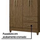 Ver imagem 3 de Guarda Roupa Chile 103cm 4 Portas Castanho Wood Moval