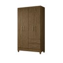 Ver imagem 1 de Guarda Roupa Chile 103cm 4 Portas Castanho Wood Moval