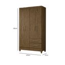 Ver imagem 5 de Guarda Roupa Chile 103cm 4 Portas Castanho Wood Moval