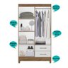Guarda Roupa Chile 103cm 4 Portas Naturale Branco - Moval - 3