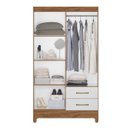 Ver imagem 2 de Guarda Roupa Chile 103cm 4 Portas Naturale Branco - Moval