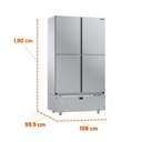 Ver imagem 2 de Mini Câmara 4 Portas Resfriados 744l Inox 0 a 7ºc Ar Forçado Motor Inferior Mcr4p - Refrimate