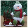 Decoração Boneco Natal Boneco de Neve Tecido Natalino 28cm - 1