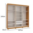 Ver imagem 7 de Guarda-Roupa Casal 6 Portas 2 Gavetas 100% MDF Sevilha Marrom/Cerejeira