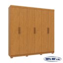 Ver imagem 5 de Guarda-Roupa Casal 6 Portas 2 Gavetas 100% MDF Sevilha Marrom/Cerejeira