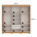 Ver imagem 3 de Guarda-Roupa Casal 6 Portas 2 Gavetas 100% MDF Sevilha Marrom/Cerejeira