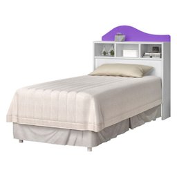 Cabeceira Para Box Solteiro 0,90 - J&A Irlanda - Flex-Branco/Lilás - 2