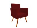 Ver imagem 2 de Poltrona Decorativa Bia Suede Marsala Pés Madeira Ms Decor