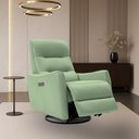 Ver imagem 1 de Poltrona do Papai Reclinável Sala de Estar Plaza Usb e Usb-c Gira Balança Couro Verde Claro G40 - Gr