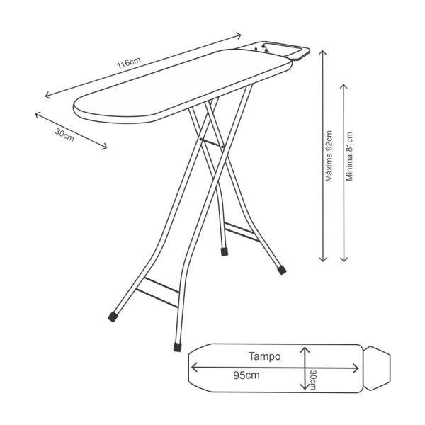 Tábua de Passar Roupas - Metaltec Pluma Tri-Plus Metalizada - 3