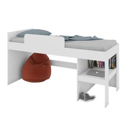 Cama Infantil 93cm C/ Protetor e Cortina Branco Cm3090 Art In Móveis - 4