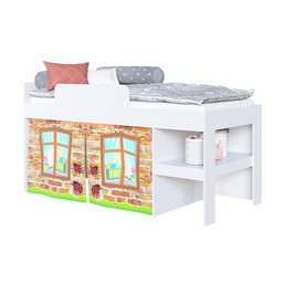 Cama Infantil 93cm C/ Protetor e Cortina Branco Cm3090 Art In Móveis - 3