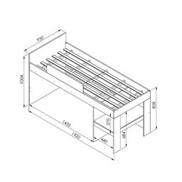 Cama Infantil 93cm C/ Protetor e Cortina Branco Cm3090 Art In Móveis - 2