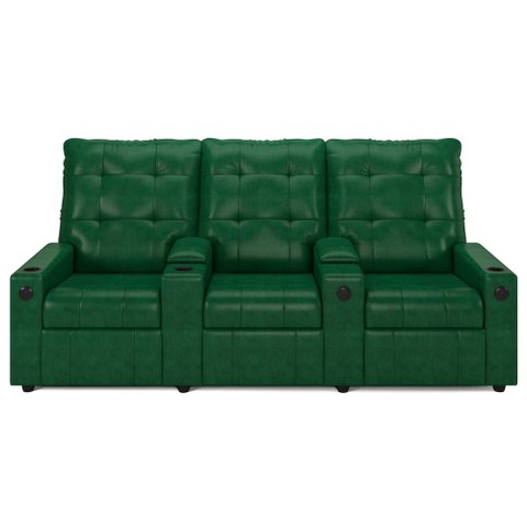 Poltrona do Papai Reclinável Mallie 3 Lugares Baú Usb Fh9 Pu Verde Musgo - Mpozenato