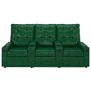 Ver imagem 1 de Poltrona do Papai Reclinável Mallie 3 Lugares Baú Usb Fh9 Pu Verde Musgo - Mpozenato