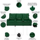 Ver imagem 3 de Poltrona do Papai Reclinável Mallie 3 Lugares Baú Usb Fh9 Pu Verde Musgo - Mpozenato