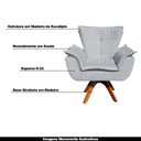 Ver imagem 4 de Kit 2 Poltronas Decorativas Base Giratória em Madeira Charger Suede Cinza - Gran Belo