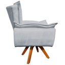 Ver imagem 5 de Kit 2 Poltronas Decorativas Base Giratória em Madeira Charger Suede Cinza - Gran Belo