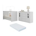 Ver imagem 1 de Berço 3 em 1 com Colchão Incluso e Cômoda 2 Portas 4 Gavetas Amora Multimóveis Mp4771 Branco