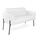 Ver imagem 1 de Sofá Namoradeira 2 Lugares Pé de Ferro Preto para Sala Marisa Corano D03 - D'Rossi Cor Branco