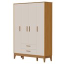 Ver imagem 1 de Guarda Roupa Infantil Flip 4 Portas Areia Acetinado Savana - Reller