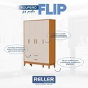Ver imagem 2 de Guarda Roupa Infantil Flip 4 Portas Areia Acetinado Savana - Reller