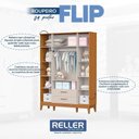 Ver imagem 4 de Guarda Roupa Infantil Flip 4 Portas Areia Acetinado Savana - Reller