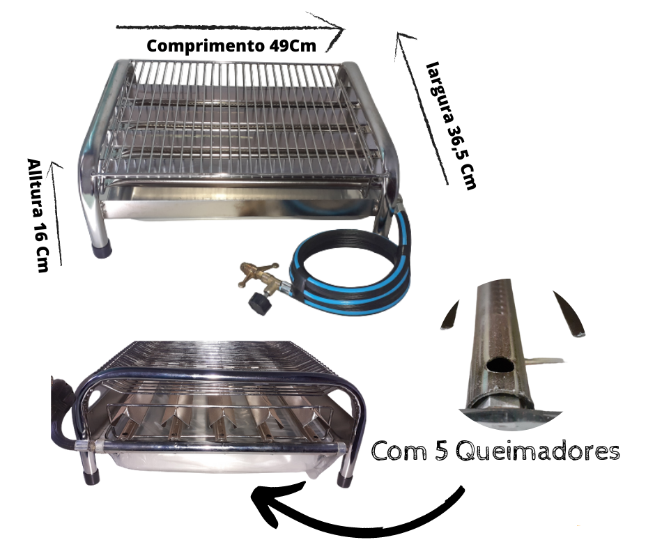 Churrasqueira A Gas c/ 5 Queimadores - 4