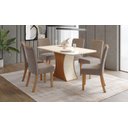 Ver imagem 2 de Mesa Jantar Luiza 160 6 Cadeiras Malu Amendoa - Henn