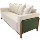 Ver imagem 4 de Sofá 03 Lugares para Sala de Estar 198 Cm Khali B04 Linho Cru Couríssimo Verde - Lyam Lyam Decor