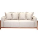 Ver imagem 3 de Sofá 03 Lugares para Sala de Estar 198 Cm Khali B04 Linho Cru Couríssimo Verde - Lyam Lyam Decor