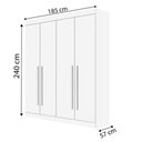 Ver imagem 4 de Guarda Roupa Solteiro 04 Portas E 03 Gavetas Da Vinci Plus Branco