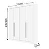 Guarda Roupa Solteiro 04 Portas E 03 Gavetas Da Vinci Plus Branco - 4