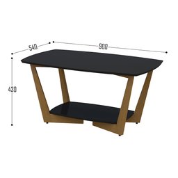 Mesa de Centro Pés de Madeira Maciça Onix - Preto - 3