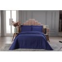 Ver imagem 1 de Kit Cobre Leito Dupla Face Micro Percal 200 Fios Casal com Porta Travesseiro:azul