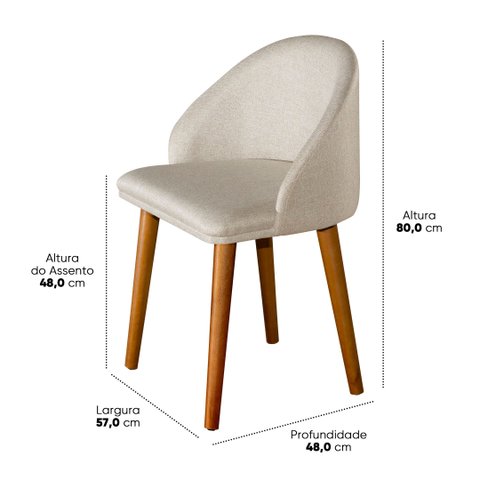 Kit 2 Cadeira Diamante Linho para Sala Jantar Escritório