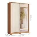 Ver imagem 2 de Guarda Roupa Frizatto Mirror Flex 3 Gavetas 4 Prateleiras MDF-MDP Freijó-Off White-Titanium Casah