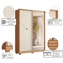 Ver imagem 5 de Guarda Roupa Frizatto Mirror Flex 3 Gavetas 4 Prateleiras MDF-MDP Freijó-Off White-Titanium Casah