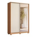 Ver imagem 3 de Guarda Roupa Frizatto Mirror Flex 3 Gavetas 4 Prateleiras MDF-MDP Freijó-Off White-Titanium Casah
