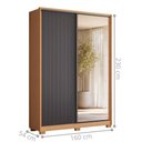 Ver imagem 6 de Guarda Roupa Frizatto Mirror Flex 3 Gavetas 4 Prateleiras MDF-MDP Freijó-Off White-Titanium Casah