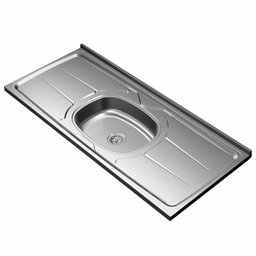 Balcão Gabinete Evidence Aço com Pia Inox 120 Branco - Bertolini - 8