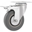 Ver imagem 1 de Rodízio giratório de borracha e PVC 4" com freio Vonder