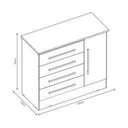 Cômoda Sapateira com 1 Porta e 4 Gavetas - J&A Malibu New - Jequitibá - 3