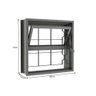 Janela Basculante em Aço com Grade Quadriculada sem Vidro 40x40 R120 Tradição - 2