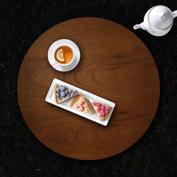 Prato giratório para servir na mesa de jantar laminado 50 cm - Castanho - 4