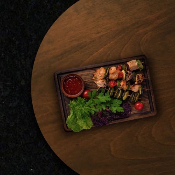 Prato giratório para servir na mesa de jantar laminado 50 cm - Castanho - 7