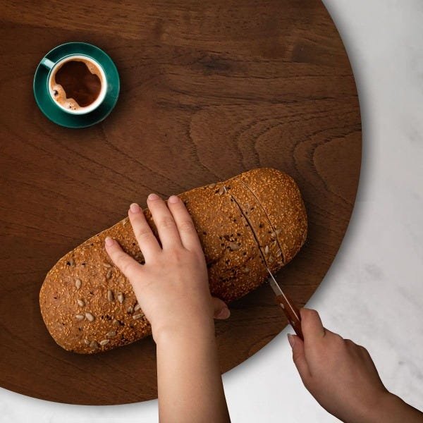 Prato giratório para servir na mesa de jantar laminado 50 cm - Castanho - 10