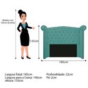 Ver imagem 2 de Cabeceira Estofada Veneza 140cm Suede Azul Tiffany
