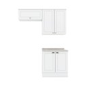 Ver imagem 2 de Lavanderia Modulada 03 Peças 100% MDF com Aéreo Basculante e Tampo Branco HP/Calcare Emilly